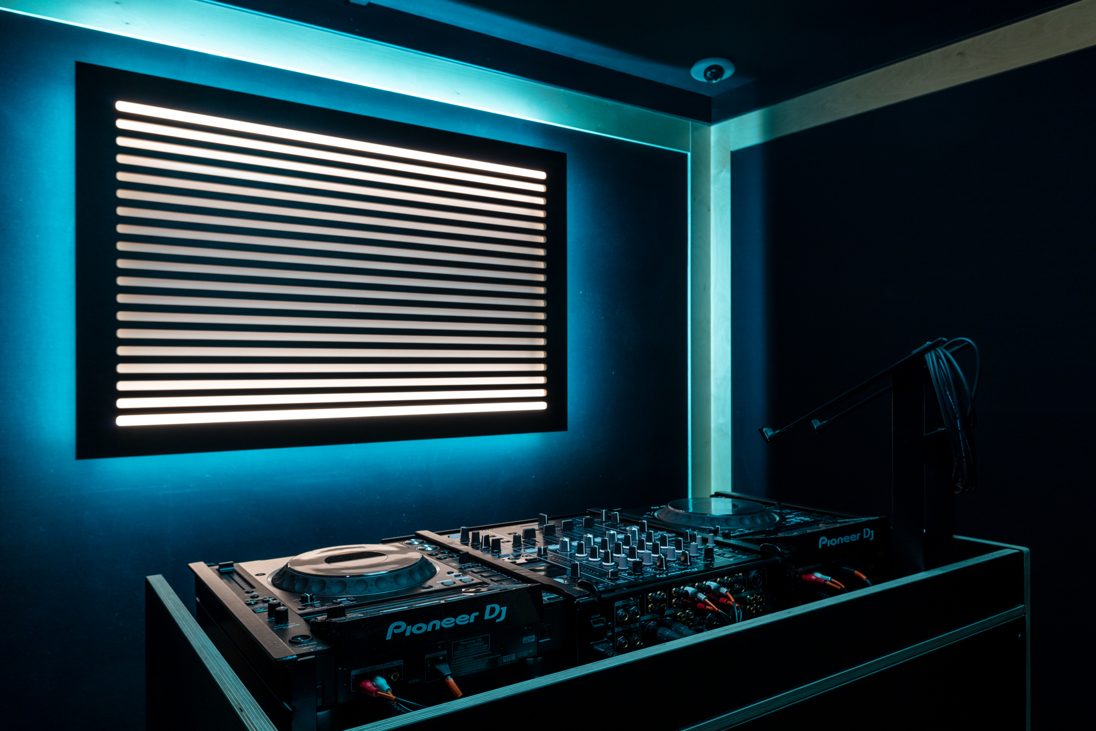 DJ Set with blue led lighting